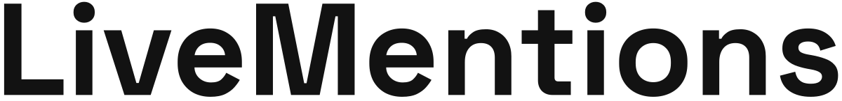 LiveMentions name only, black